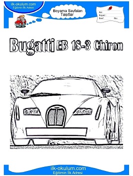 Çocuklar İçin Bugatti Boyama Sayfaları 